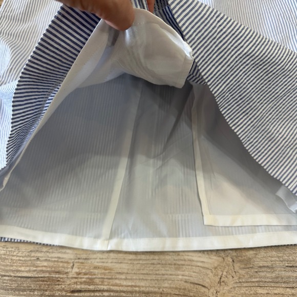 Talbots Womens Size 14 Skirt Blue White Pinstripe Lined Knee Length With Pockets - Picture 5 of 10